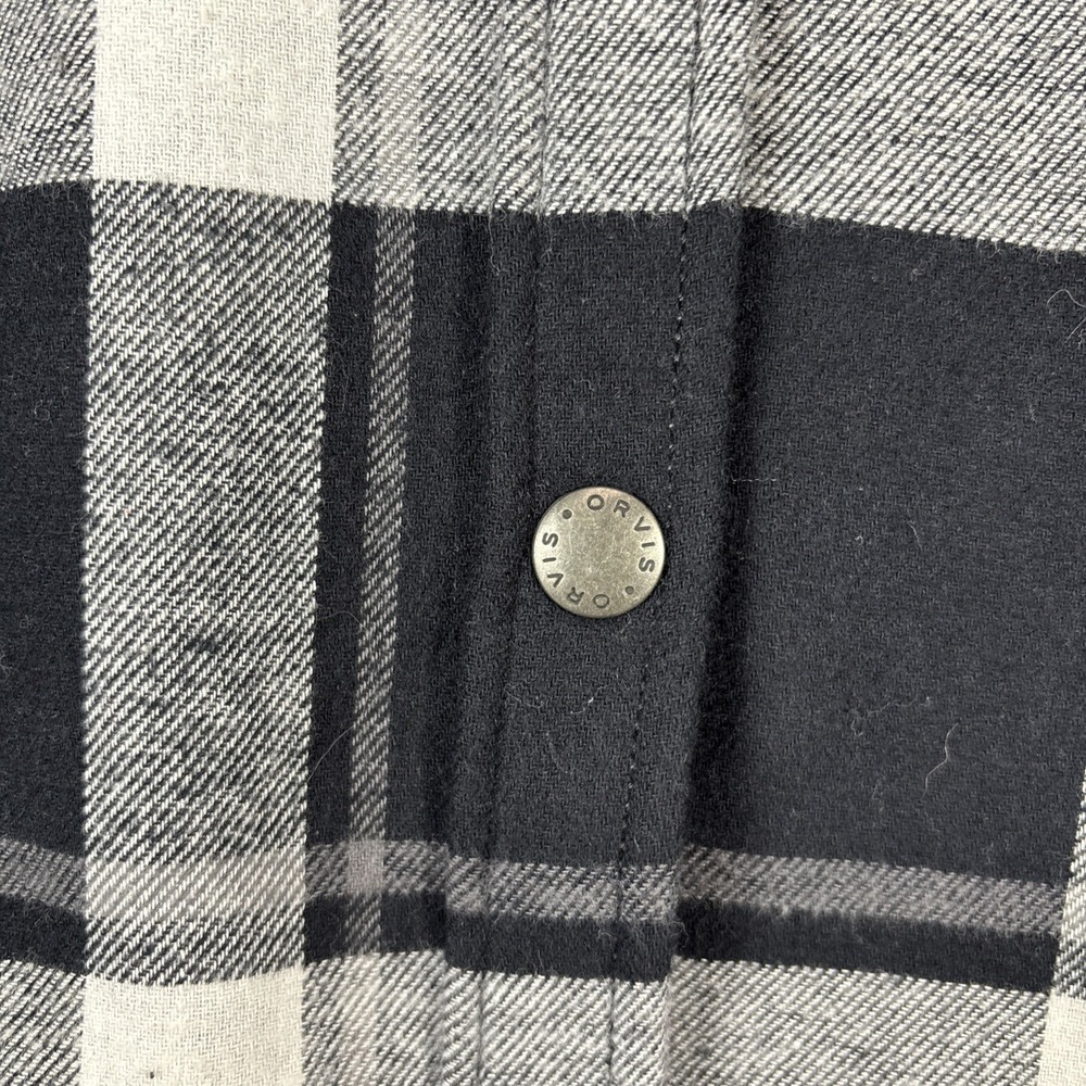 Orvis Womens Sz L Fleece Lined PLAID Shirt Jacket Shacket Snap Outdoor - Picture 6 of 9